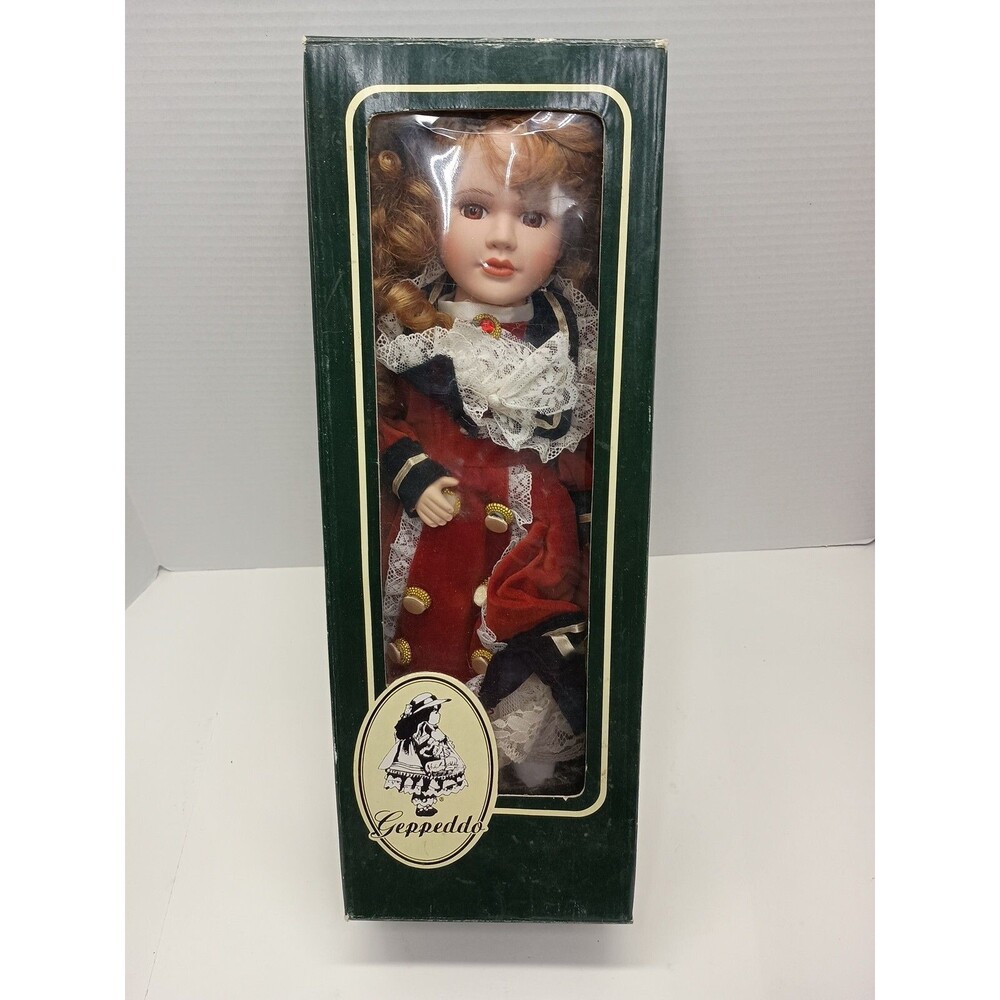 Vintage Geppeddo Porcelain Doll 16.5” Blonde Hair N1697 Collectible